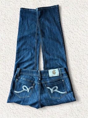 Rocawear Dark Blue Women's Bootcut Jeans with Embroidered Back Pockets